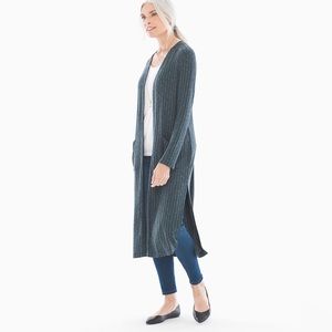 SOMA Ribbed Knit Duster Atlantic And Black Marl